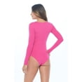 thumbnail image 4 of Natural Uniforms Long Sleeve Scoop Neck Body Suit--Breathable Cotton Stretch(Neon Pink, Small), 4 of 6