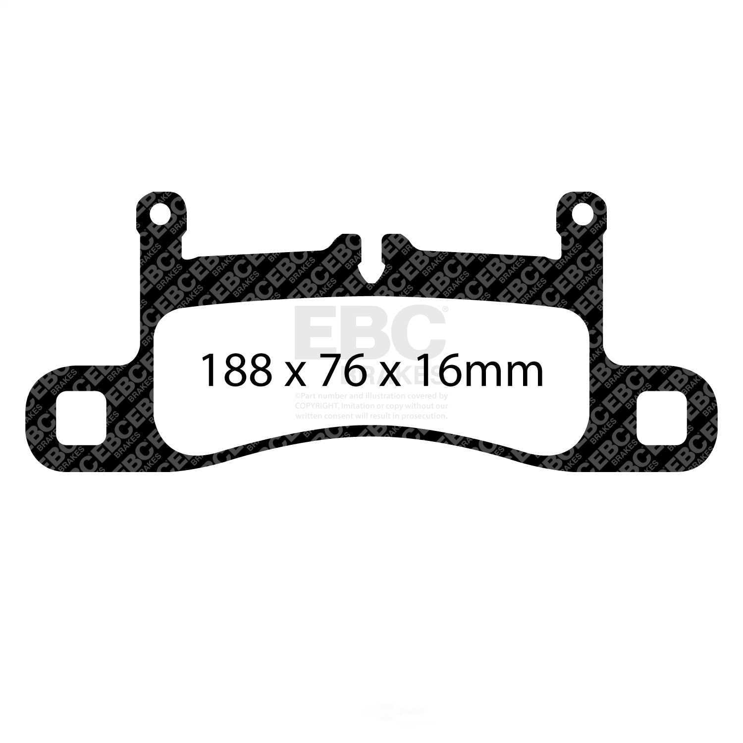 EBC Brakes Redstuff Premium Fast Street Pad For All Engine Sizes Fits select: 2012-2015 PORSCHE 911, 2010-2017 VOLKSWAGEN TOUAREG
