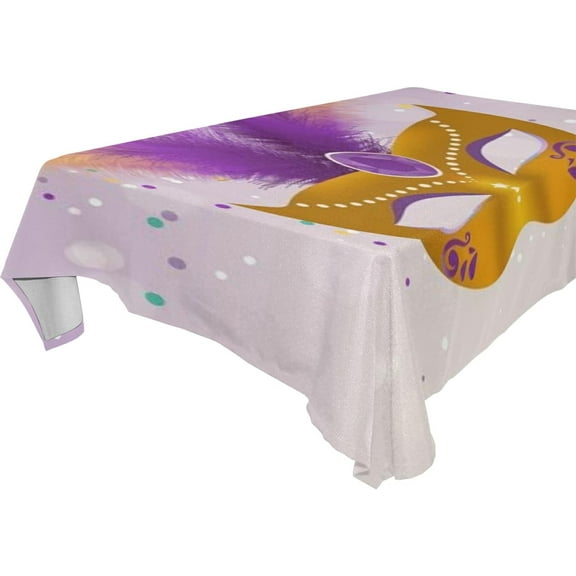 SKYSONIC Mardi Gras Tablecloth Waterproof Washable Polyester Square Table Cover Durable Tablecloth for Kitchen Dining Table Party Decor (60 X 120 Inch)
