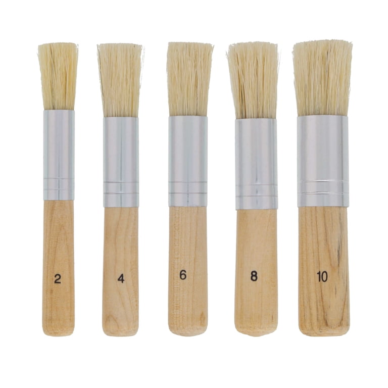 U.S. Art Supply 5-Piece Natural Bristle Stencil Brush Set photo 1