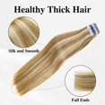 thumbnail image 4 of LADY MIRANDA Tape in Hair Extensions Remy Human Hair Full Ends PU Hair Extensions 20 Inches 50g 20Pcs Mixed Blonde Skin Weft Invisible Tape in Human Hair Extensions for Women, 4 of 8