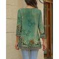 thumbnail image 4 of Weardear Womens V Neck 3/4 Sleeve Dressy Blouses Casual Loose Fit Tunic Tops Boho Business Blouses, 4 of 7