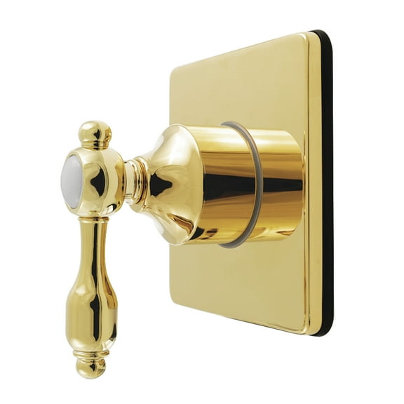 Kingston Brass KS4042TAL Tudor Single-Handle Six-Way Diverter Valve with Square Trim Kit, Polished Brass