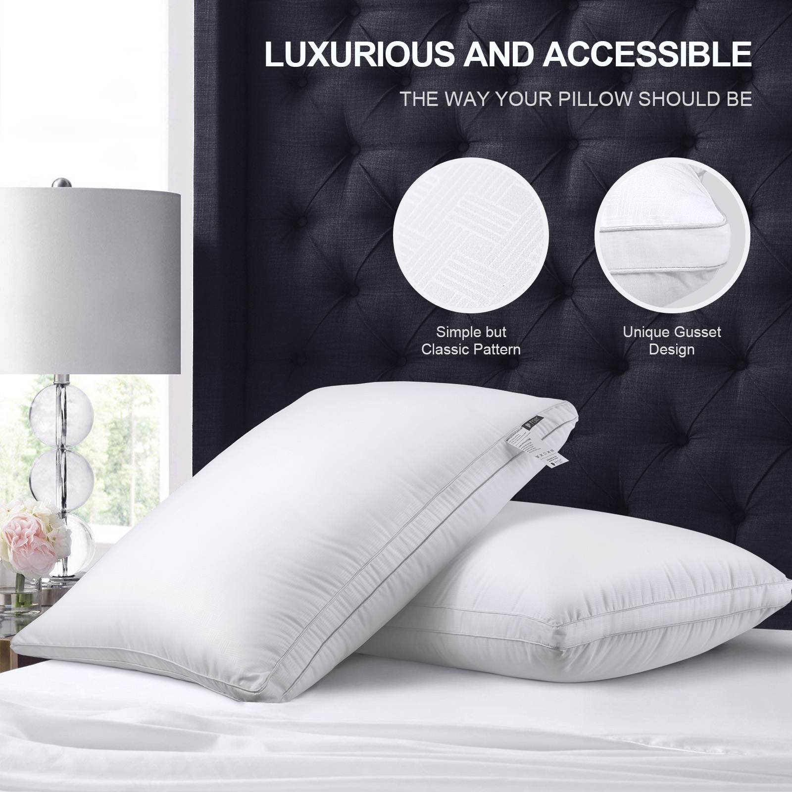 SORMAG 2-Pack Queen Bed Pillows, Down Alternative, White photo 7