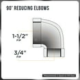 thumbnail image 5 of Supply Giant 1-1/2" x 3/4" 90 Degree Black Pipe Fitting Reducing Street Elbow Cast Iron, 5 of 6