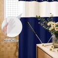 thumbnail image 3 of No Hook Shower Curtain, Golf Ball Shower Curtains for Bathroom with See Through Top Window, Navy Blue Monochrome Sport Waterproof & Washable Bath Curtain Extra Long 72"x84", 3 of 9