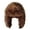 Coffee, variant on Plush Lei Feng Hat Solid Color Women Winter Hat Thermal Faux Fox Fur Beanie Hat with Long Ear Protection