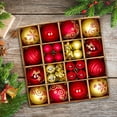thumbnail image 6 of 44 Pieces Christmas Balls Ornaments Christmas Tree Decoration Baubles Assortment Gold Red, 6 of 8