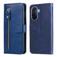 thumbnail image 1 of (Blue)For Huawei nova Y70 / Y70 Plus/ Enjoy 50 Calf Texture Zipper Leather Phone Case, 1 of 5