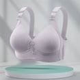 thumbnail image 6 of Gymayou Full Cup Wireless Bra for Older Women Thin Cup No Underwire Comfort Bra Breathable Gathering Bras Grey XL, 6 of 9
