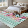 thumbnail image 4 of 5'x8' Area Rugs, Pink Starfish Ocean Indoor Outdoor Area Rug for Living Room Bedroom, Coastal Conch Green Wood Plank Farm Washable Bathroom Rugs Kitchen Floor Carpet Mats Home Decor Aesthetic, 4 of 8