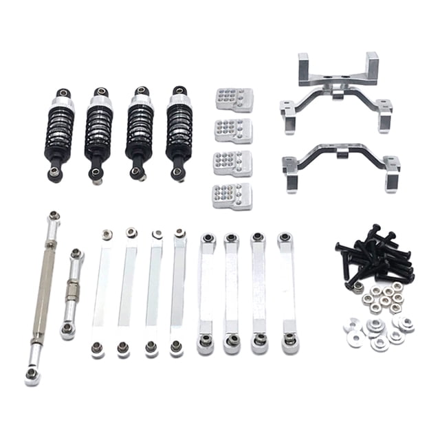 ZheElen 20Pcs Aluminum Alloy 1/12 Steering Link Rod Set For MN D90 RC Car Part RC Car Accessories Replacement Parts RC Upgrade Part Silver
