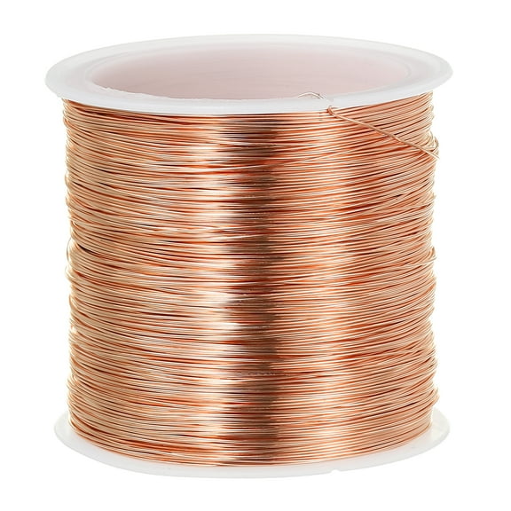 Uxcell Solid Bare Copper Wire Pure Copper Wire Soft Beading Wire Metal Plant Stem Ties Copper Tone 28 Gauge 1Pcs