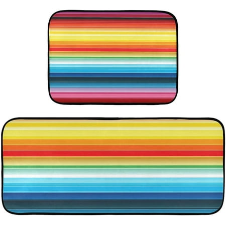 

BESTKITTY [2 PCS Colorful Pattern Anti Fatigue Mats for Kitchen Floor Non-Slip Waterpoof Kitchen Rugs Soft and Cushioned Kitchen Mats for Standing Floor Office Laundry Sink