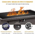 thumbnail image 3 of LayinSun 44" Propane Gas Fire Pit Table, 55000 BTU Rectangular Fire Pit with Glass Wind Guard for Outside Patio Deck Garden Backyard, 3 of 7