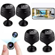 4xMini WiFi Cameras,Wireless Cam with Audio and Video HD 1080P Home Night Vision Smart Home Camera Small Nanny Cam House Office Cameras Mobile Phone APP Remote