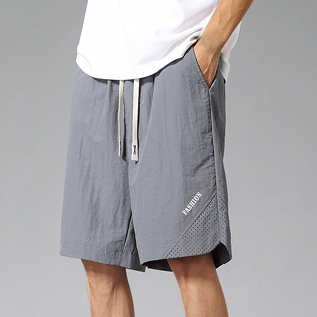 Fiudx Pantalones Cortos Cargo Cómodos y Portátiles de Verano para Hombre, Informales, de Color Sólido, a La Moda, con Bolsillos, Cordón y Cintura Elástica