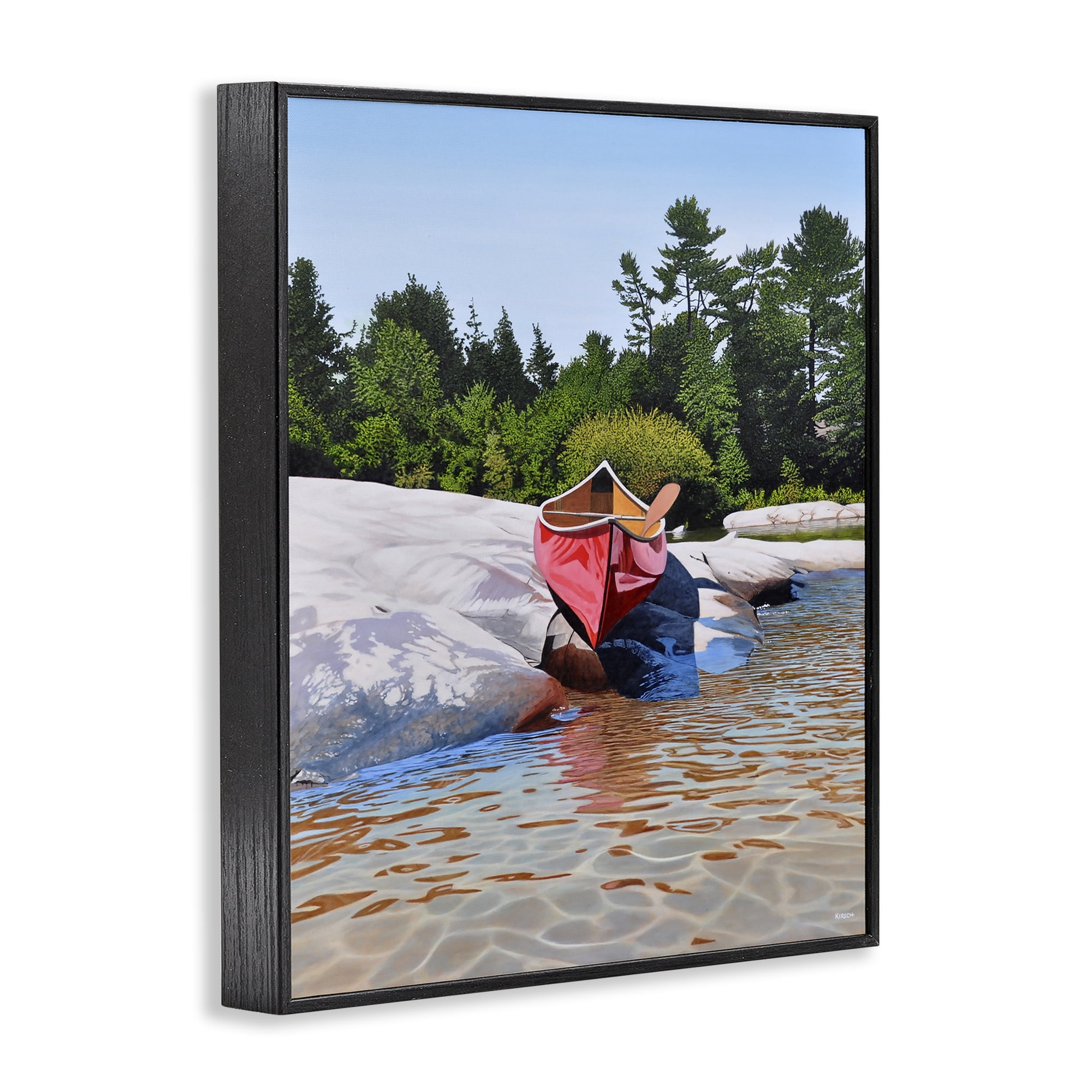 Stupell Industries Canoe at Water's Edge Black Framed Giclee Art, design by Kenneth M Kirsch