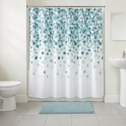 Serafina Home Teal Modern Fabric Shower Curtain for Bathroom: Cascading Water Splash Pattern of Turquoise, Aqua, Grey and White (New without Packaging)