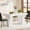 White, variant on Fnova 55" Modern Dining Table, Mid-Century Wood Rectangular Writing Desk, Computer desk with Double Trapezoid Base, Seats 4-6 - Perfect for Home Office, Dining Room, Kitchen & Living Room