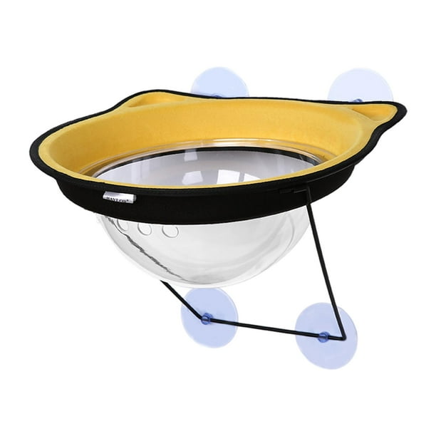 Hamaca con ventana para gatos, cápsula , asiento para gatos, soporte inferior, cama para gatos, ahorro de espacio para gatos Amarillo jinwen percha de la ventana del gato