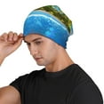 thumbnail image 3 of Xecao Island And Coral Reef Print Beanie Knitted Hat for Men Women, Winter Fashion Knit Cuffed Caps Unisex, 3 of 7