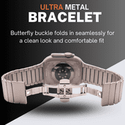 Link Bracelet for Apple Watch Ultra 2/1 49mm Metal Band - Titanium Color Matching Band and Adapter
