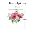 thumbnail image 2 of LiUMX 30cm Silk Rose Peony Artificial Flowers, Fabric Bouquet with Bendable Iron Wire Stems for Home Office Wedding Party Decoration, Realistic, 2 of 2