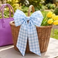 thumbnail image 4 of Gingham Ribbon Bow Decor, Polyester Construction, Woven Checkered Bow Tie For Wreath Chair Vase Gift Box Display Decor, Home Holiday Decor, 4 of 7