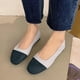 thumbnail image 4 of Zapatos Casuales Planos para las Mujeres Color-Bloque Dedo Redondo Boca Poco Profunda Deslizamiento en Zapatillas de Lienzo Primavera, Zapatos de Lienzo para las Mujeres, 4 of 4