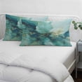 thumbnail image 3 of Turquoise Marble Pillow Covers, Linen Long Throw Pillow Case, Modern Abstract Art Aesthetics Ink Painting Holiday Pillow Protector Decorative Cushion Cover for Living Room/Bedroom 20" x 36", 3 of 8