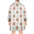 thumbnail image 2 of Highland Cow Flower Pattern Wearable Oversized Blanket,Wearable Blanket Hoodie for Adults,Cozy Hooded Blankets with Super Pockets,Super Warm Fuzzy Pullover for Women & Men, 2 of 6