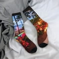 thumbnail image 5 of Pofeuu Tropical Beach Candlelight Print Crew Socks, Adult Running Hiking Socks for Youth and Adult, 5 of 6
