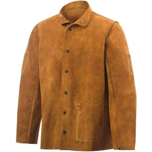 Brown Leather Weld Jacket, Extra Large