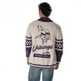 thumbnail image 4 of Unisex The Wild Collective Cream Minnesota Vikings Jacquard Rolled Collar Button-Up Cardigan Sweater, 4 of 7