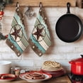 thumbnail image 5 of Dish Towels, Farmhouse Absorbent Kitchen Towels 1 PC, Wood Texture Barn Star Microfiber Hand Towels Dish Cloths Tea Towels for Home&nbsp; Bathroom,18X28-Inch, Brown Turquoise, 5 of 6
