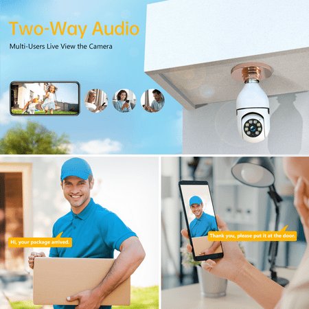 TOGUARD SC07 Light Bulb Security Camera Outdoor E27 PTZ WiFi Dome Surveillance Camera