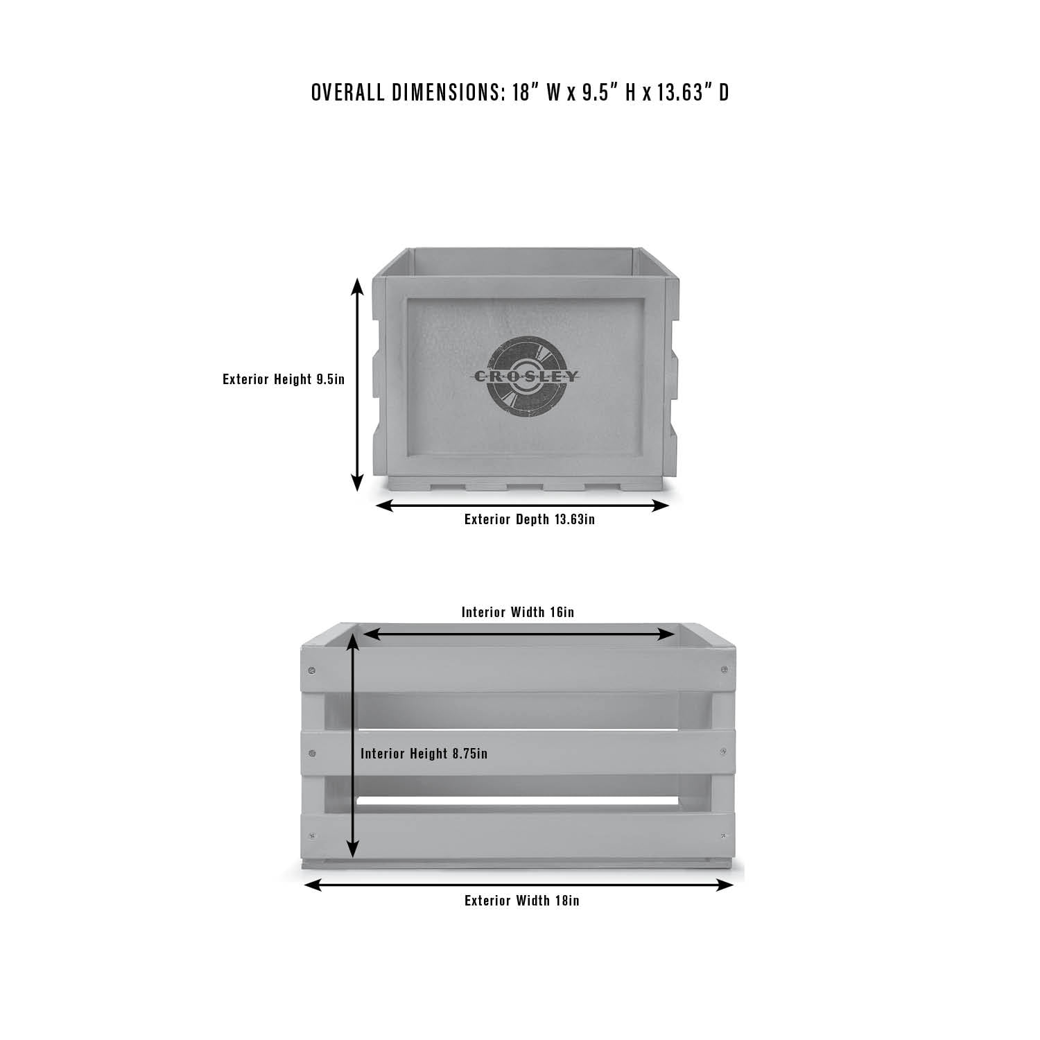 Crosley Vinyl Album Storage Crate Holds