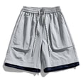 thumbnail image 1 of pstuiky Abreviatura para hombres, Pantalones cortos casuales cómodos de moda para hombre, de color liso, con cintura elástica regular, para playa Pantalones cortos para correr para hombre, 1 of 4