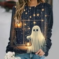 thumbnail image 2 of DOSUKRAI Sweatshirt Halloween Women Graphic Sweatshirts Long Sleeve Crew Neck Pullover Fall Lightweight Sweater Tops 2025 Multicolor,L, 2 of 6