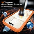 thumbnail image 4 of TECH CIRCLE for iPhone Air Clear PC+TPU Magnetic Case Full-Body Built-in Glass Screen Protector, [Compatible with MagSafe] Military Heavy Duty Drop Proof Rugged Shockproof,Orange, 4 of 5