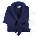 thumbnail image 2 of Superior Waffle Weave Cotton Unisex Adult Bath Robe, Navy Blue, Extra Large, 2 of 12