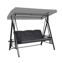 Garden Winds Replacement Canopy Top Cover Compatible with The Veikous 3 Seat Swing - RipLock 350 - Slate Gray