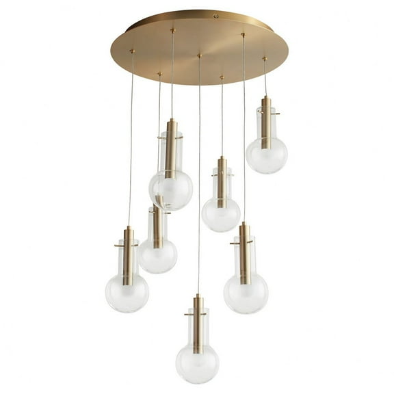 18 Inch 14.7W 7 Led Pendant-Aged Brass Finish Oxygen Lighting 3-674-40