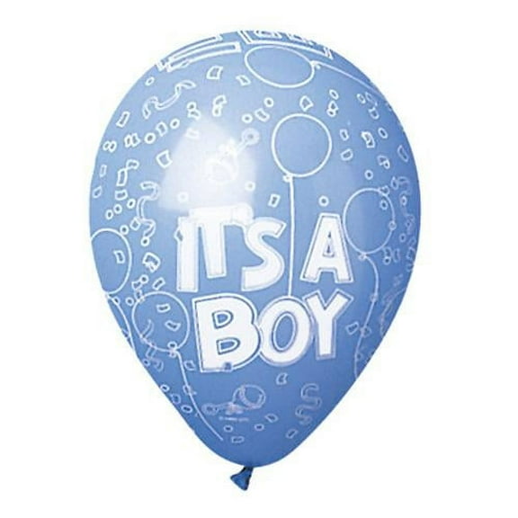 LOONBALLOON Baby Boy Balloons, 12″ ALL-ROUND FESTIVE IT'S A BOY