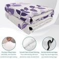 thumbnail image 4 of Twin XL Quilt Set 68''x98'', Purple Ombre Botanical Lightweight Bedspread Coverlet Set with 2 Pillow Shams, Watercolor Pastoral Leaf Farmhouse Breathable All Season Quilt Bedding for Dorm/Guest Room, 4 of 9