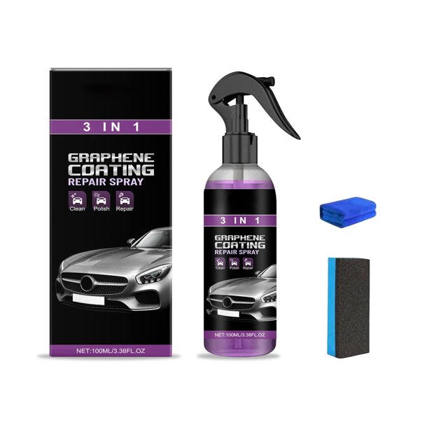 Mom's Best Recubrimiento cerámico rápido para autos, sellador de pintura cerámica ultrabrillante y antirayaduras, aerosol de 100 ml / 3.38 onzas con esponja y toalla
