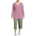 Terra & Sky Women's Plus Size PullOn Knit Capris