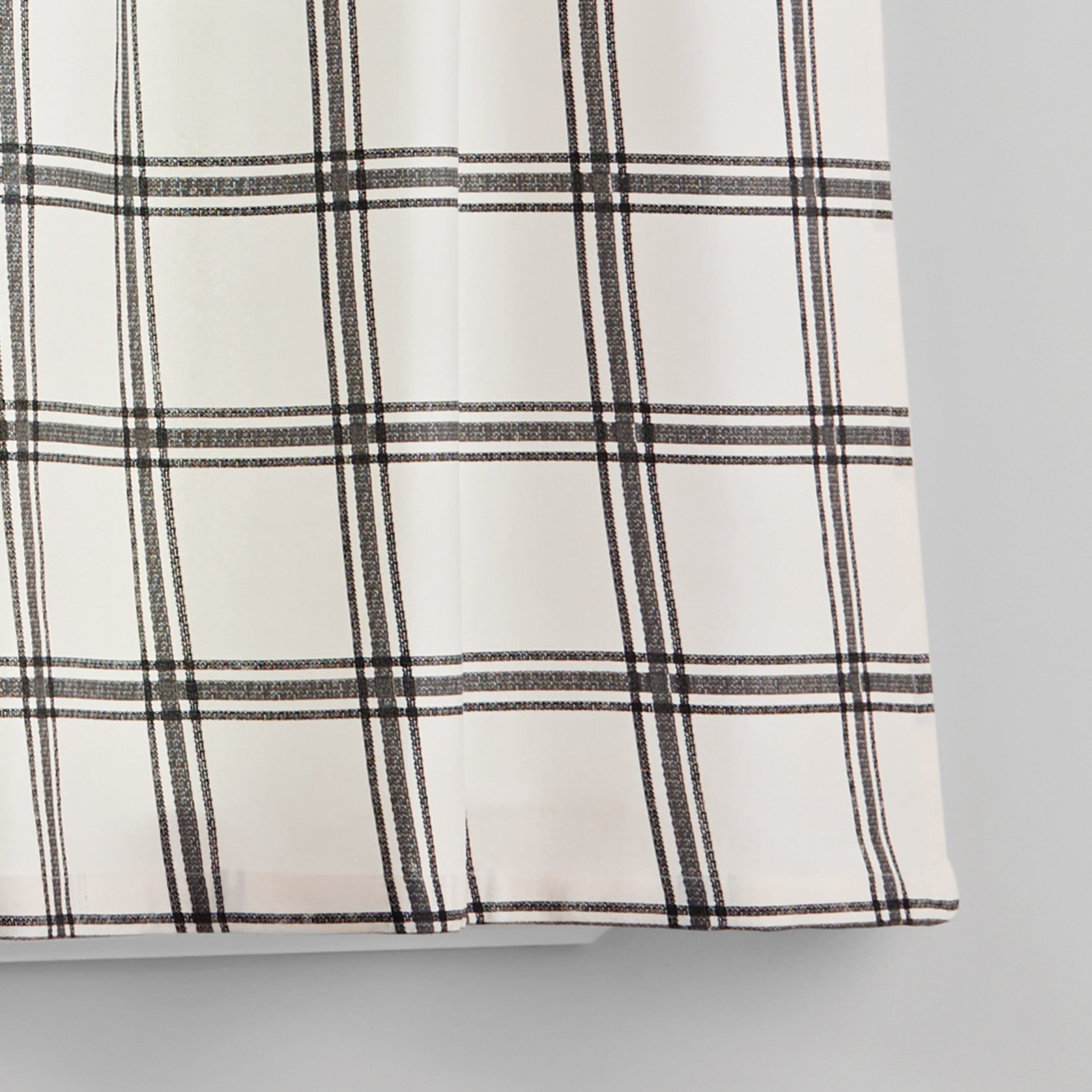 Mainstays Printed Tiers and Valance Set, 3-Piece, Black, 56 in x 36 in