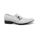 thumbnail image 4 of Enzo Romeo Stone Men's Dress Loafers Elastic Slip on with Buckle Fashion Shoes Runs Half Size Big (8.5 D(M) US, White), 4 of 4